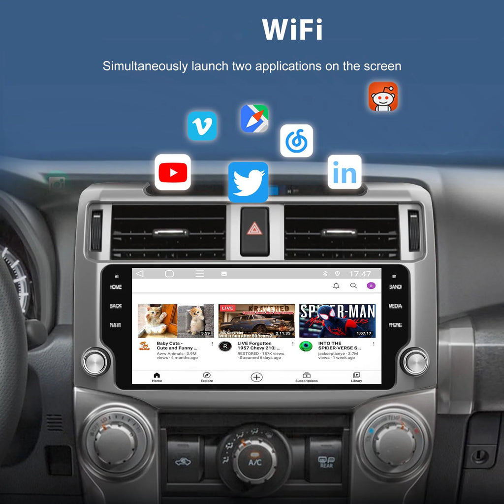 10.33 Inch 8 Core 4+64GB Car Radio for Toyota 4Runner 2009-2021 Android 13 Head Unit Screen Stereo Support Carplay Android Auto