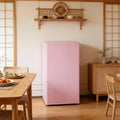 3.2 Cu.Ft Pink Mini Fridge with Freezer, Compact Refrigerator with Adjustable Shelves, Reversible Door for Dorm Apartment Office