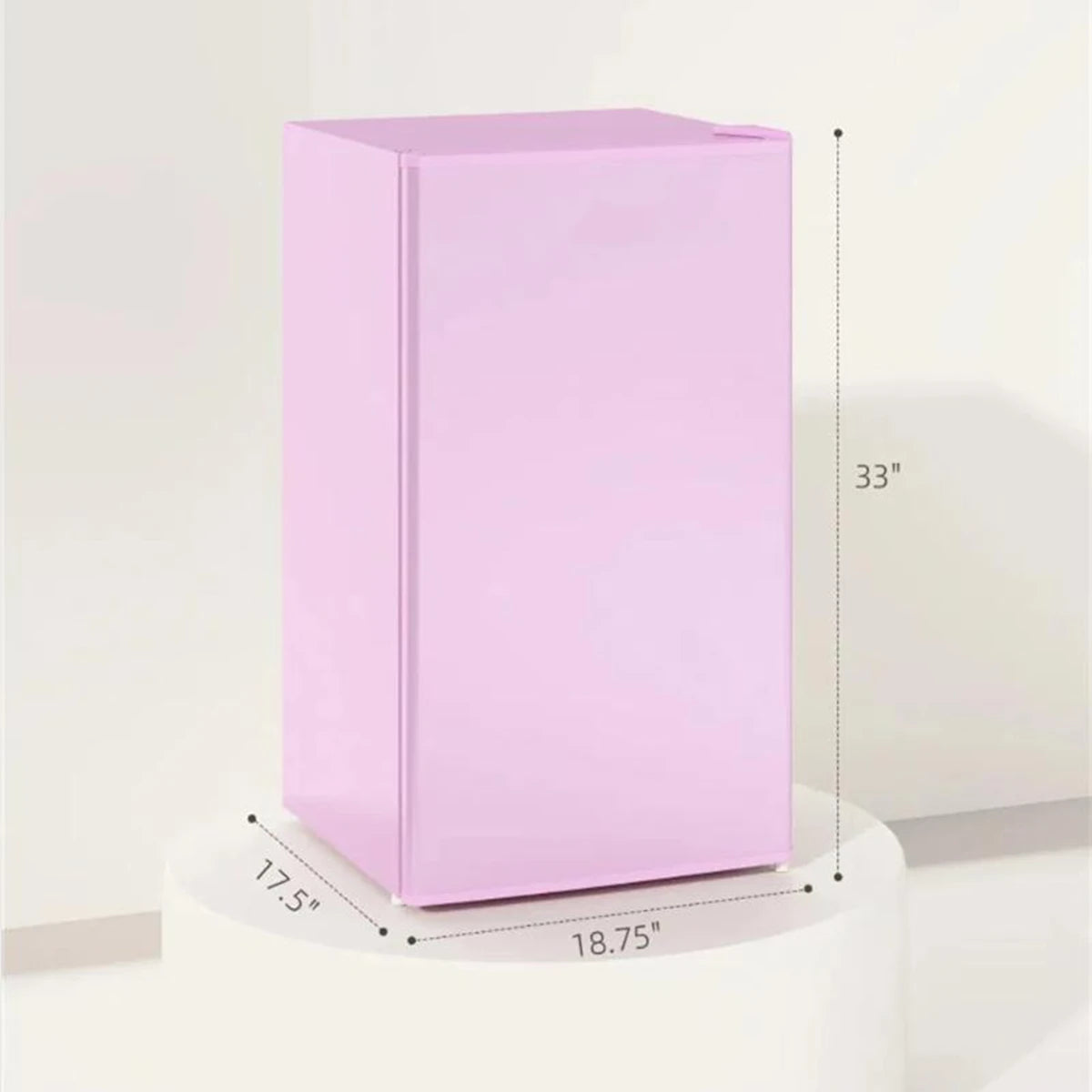 3.2 Cu.Ft Pink Mini Fridge with Freezer, Compact Refrigerator with Adjustable Shelves, Reversible Door for Dorm Apartment Office