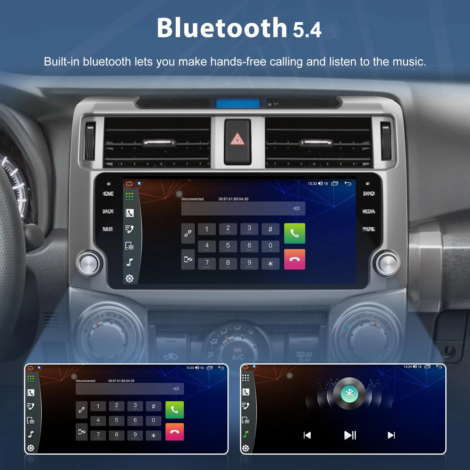 10.33 Inch 8 Core 4+64GB Car Radio for Toyota 4Runner 2009-2021 Android 13 Head Unit Screen Stereo Support Carplay Android Auto