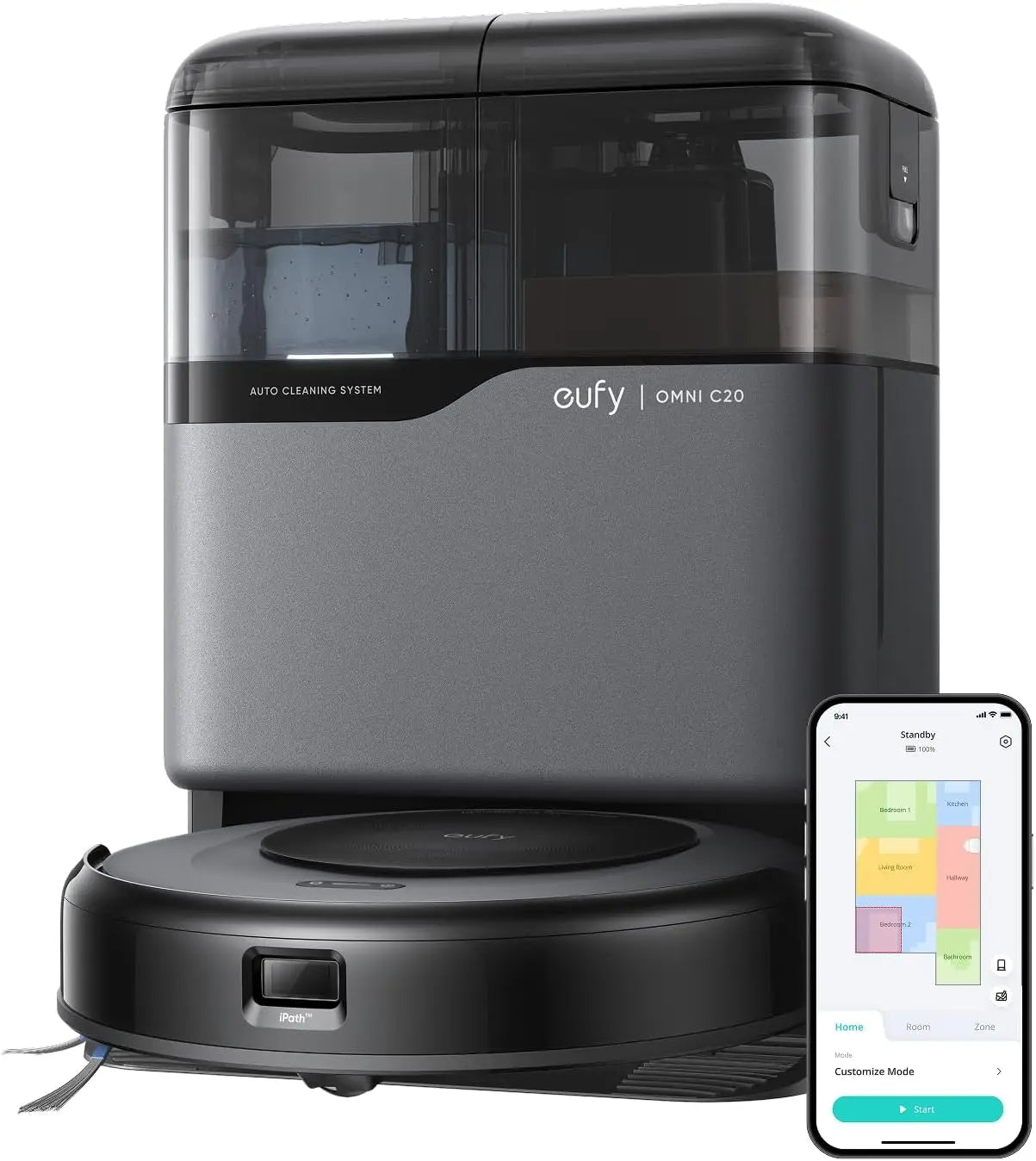 Refurbished eufy Omni C20 Robot Vacuum and Mop Combo, All-in-One Station（3-Month Warranty)