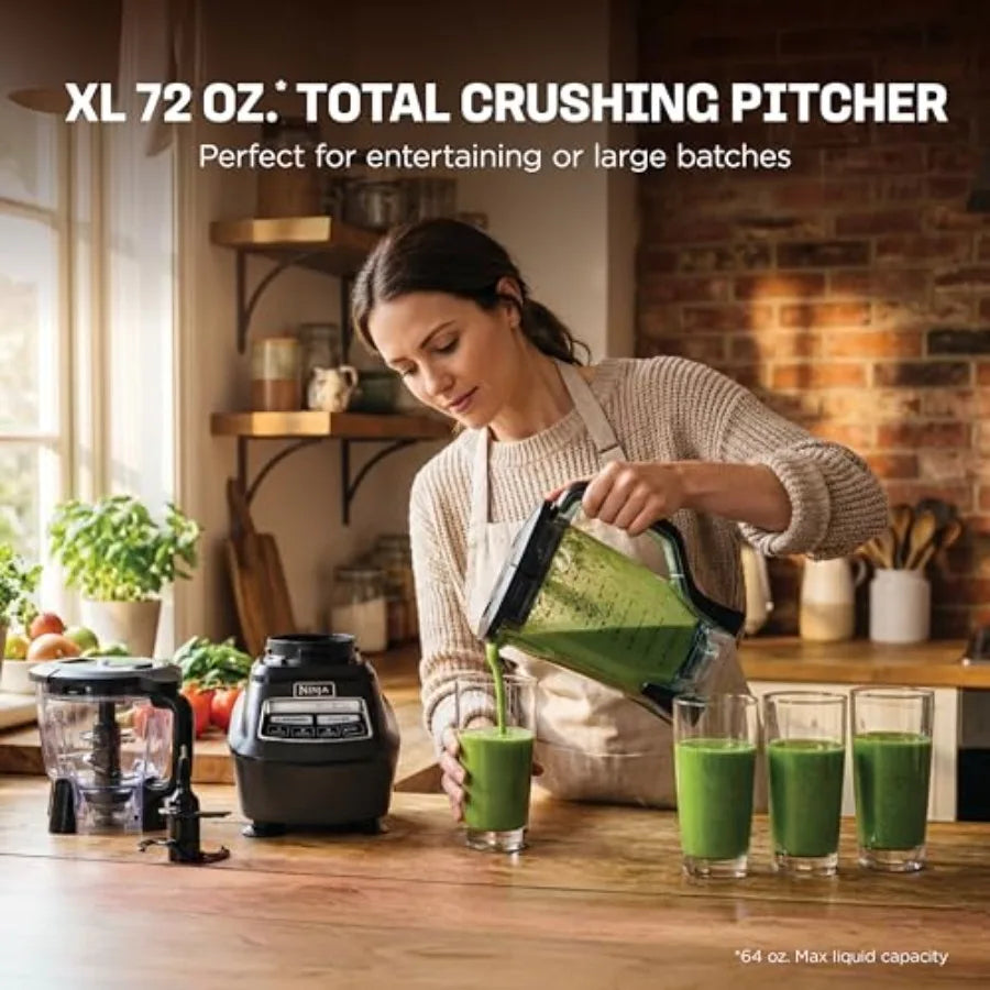 Kitchen System All-in-One Food Procor and Blender for Smoothies Includes Pitcher, 2 16 oz. To-Go Cups and 8-Cup Bowl Makes Sals