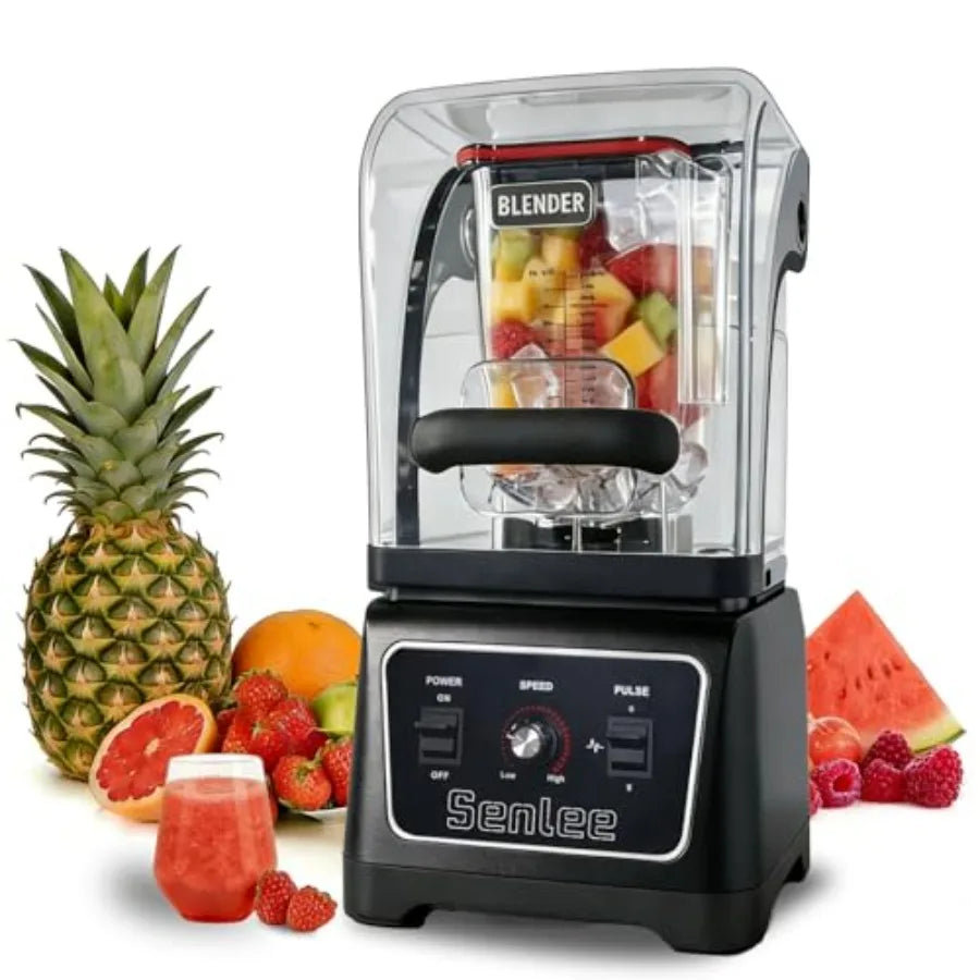 Commercial Blender for Restaurant Kitchen Use: Heavy Duty 2200W, 64oz BPA-Free Jar, Stainless Steel Blade, Quiet Shield, Self-C