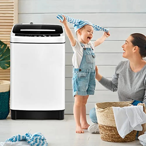 2 in 1 Portable Washing Machine for Apartments, Condos, Dorms, RVs Camping: White Plastic Compact Laundry Washer Spin Dryer, 1.