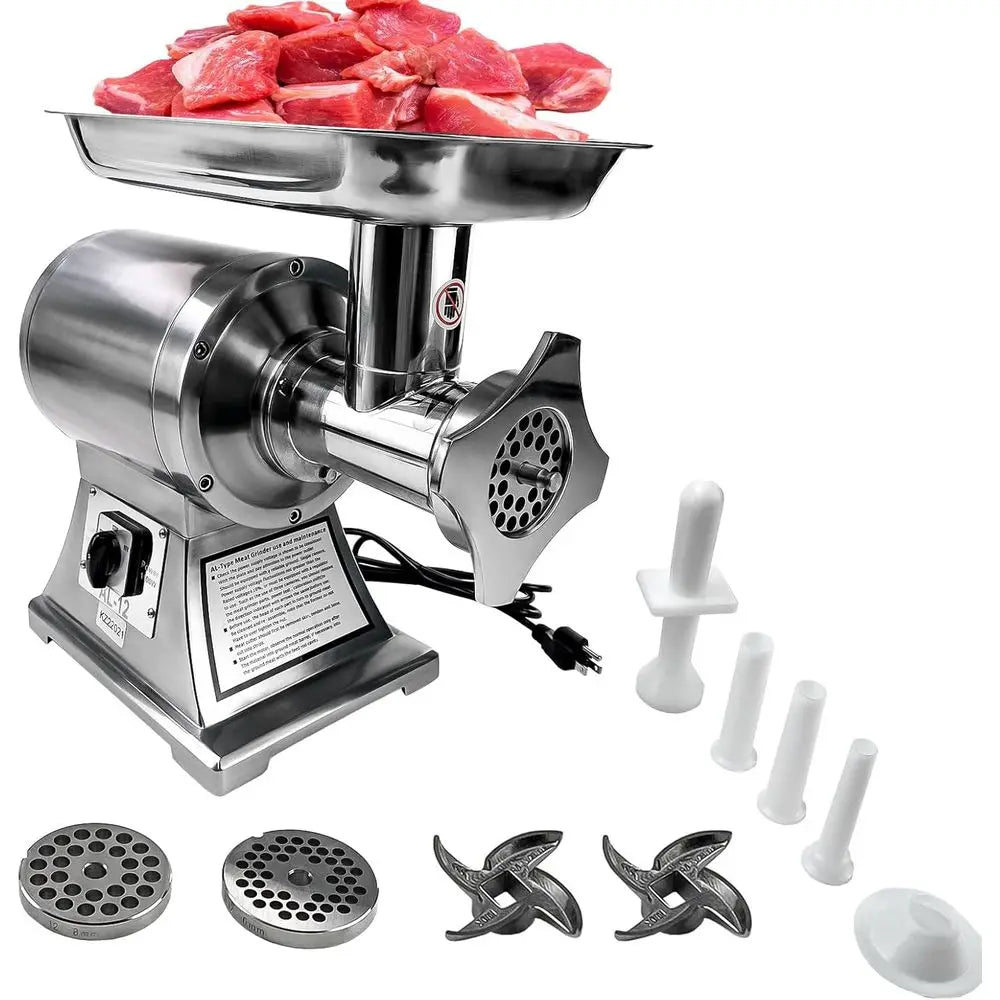 Commercial Meat Grinder,550Lb/H 1100W Heavy Duty Stainless Steel Electric Food Grinder Meat Mincer,Industrial Sausage Stuffer Ma