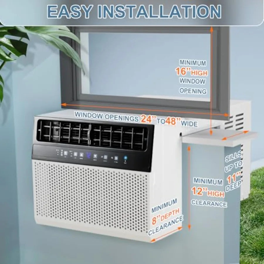 12000 BTU Window Air Conditioners Cools up to 550 Sq. Ft U-Shaped Air Condtioner Window Unit with 6 Modes 24H Timer Energy-savi