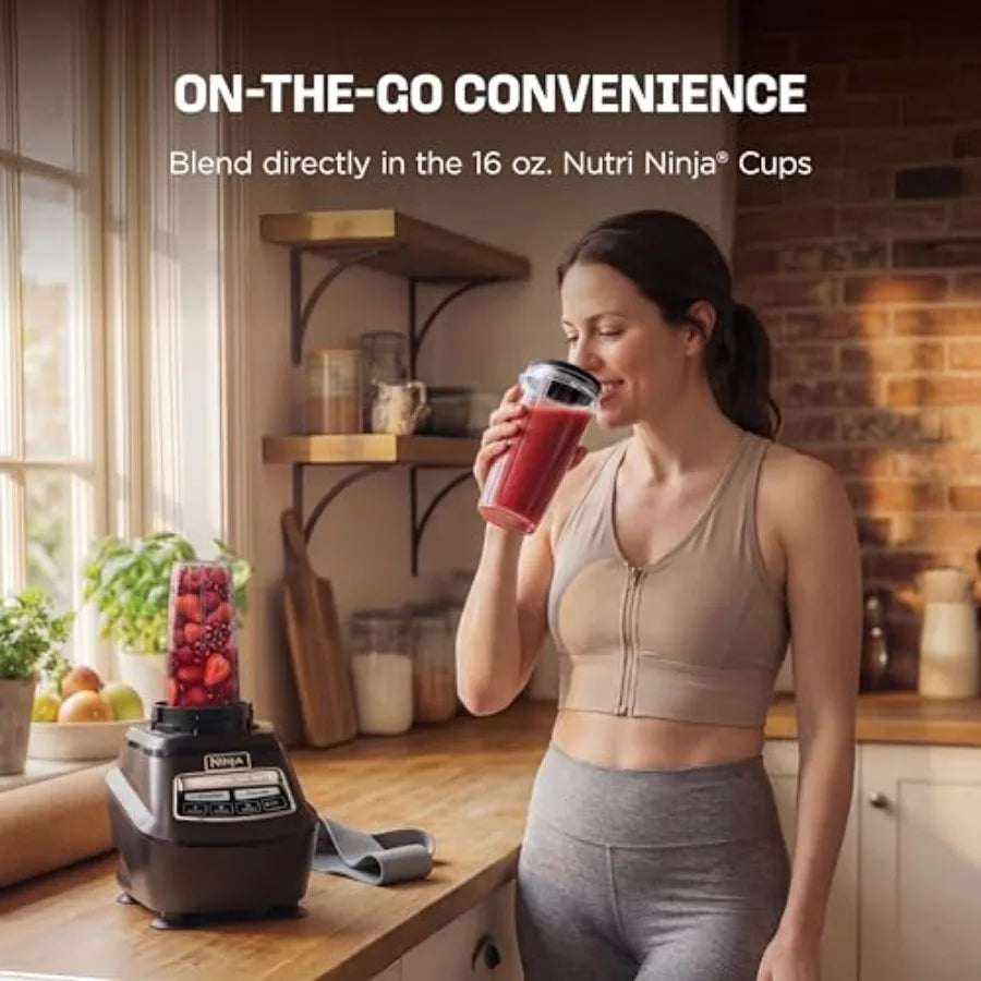 Kitchen System All-in-One Food Procor and Blender for Smoothies Includes Pitcher, 2 16 oz. To-Go Cups and 8-Cup Bowl Makes Sals