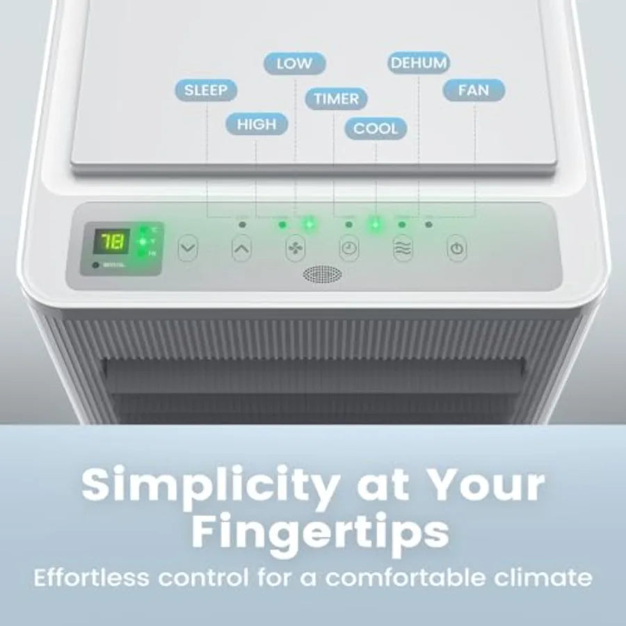 10000 BTU Portable Air Conditioners Air Conditioner Portable for Room Up to 450 Sq.Ft Remote Control Sleep Mode 24H Timer Dehum