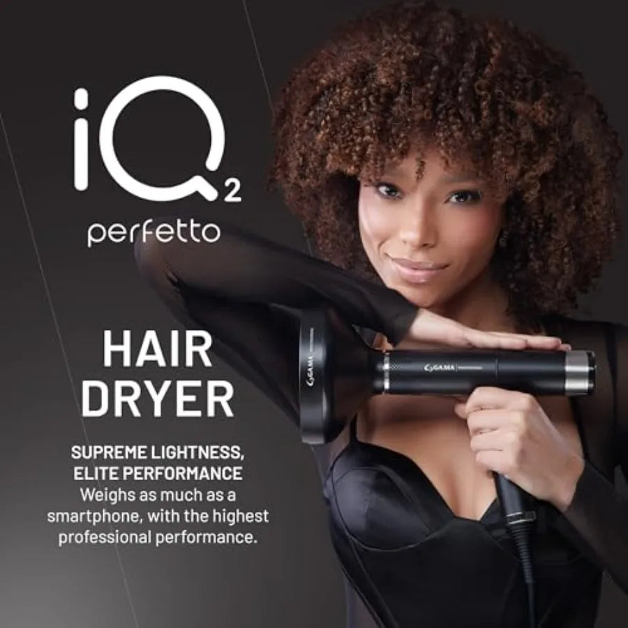 Hair dryer for professional use, ceramic-coated, matte black, 120000 RPM turbo motor with auto-standby and Oxy Active Technolog