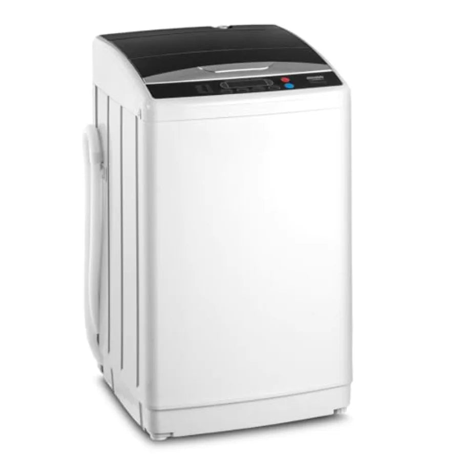 Portable washing machine for home and apartment use, stainless steel drum, white, 25LBS full-automatic spin dryer combo with dr