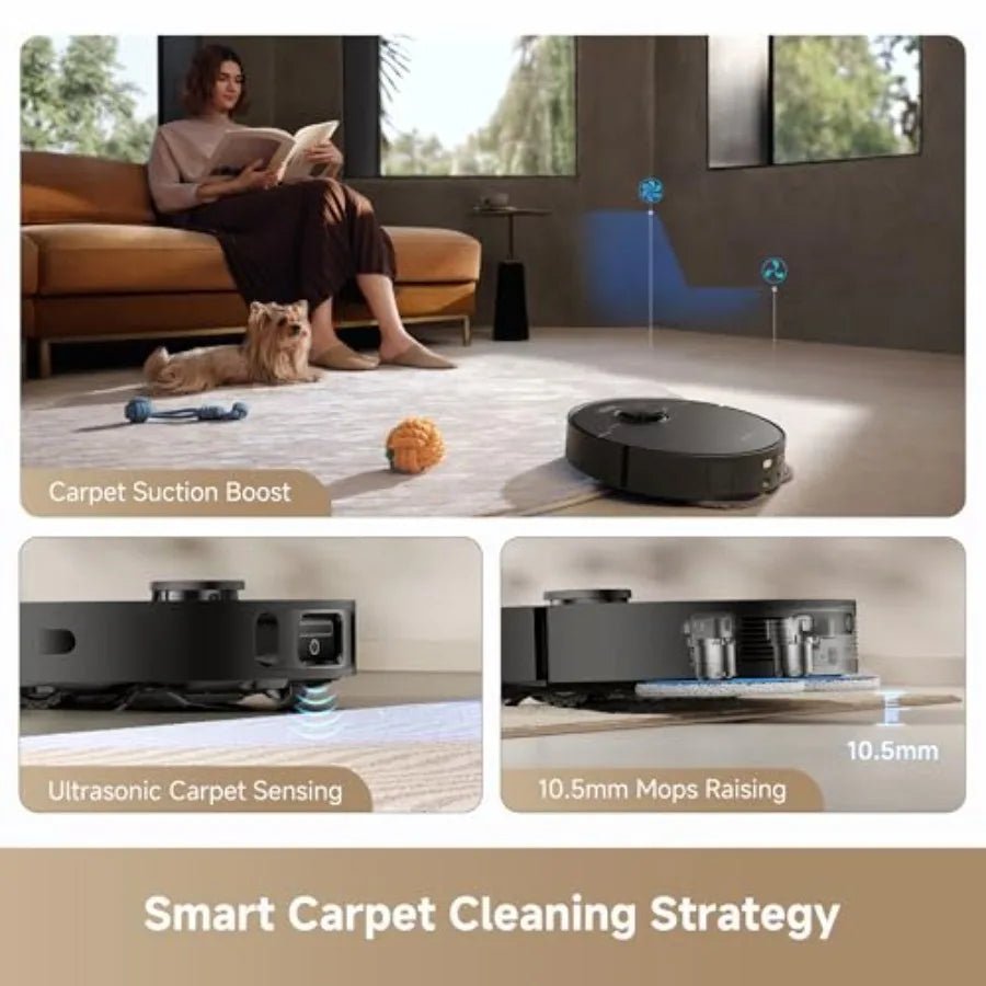 L40s Ultra CE Robot Vacuum and Mop Combo with Self-Emptying Dock, 13, 000Pa Suction, Mop Self-Cleaning and Auto-Raising, Ultras