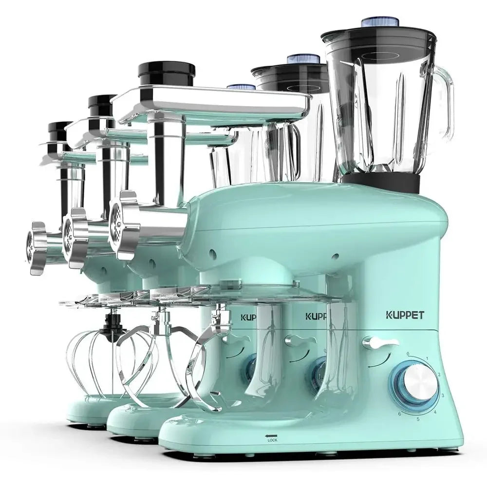3 in 1 Stand Mixer, 6 Speed Electric Mixer, Tilt Head Kitchen Mixer with Meat Grinder and Juice Blender, 6 Quarts 850W Food Mixe