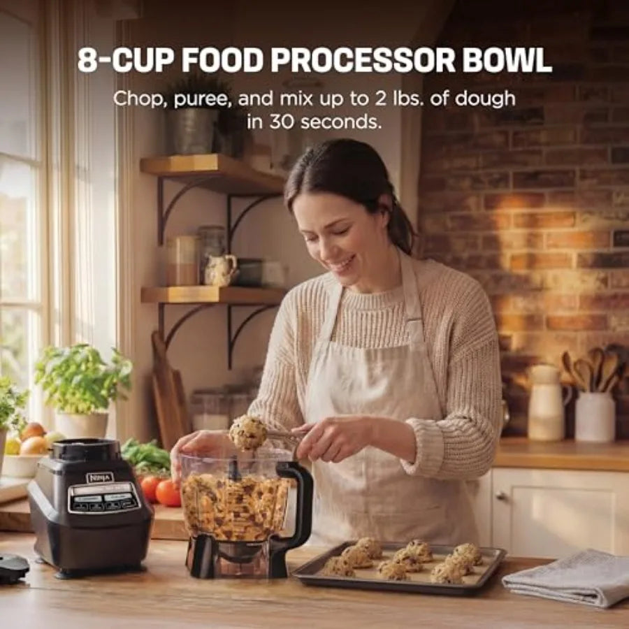 Kitchen System All-in-One Food Procor and Blender for Smoothies Includes Pitcher, 2 16 oz. To-Go Cups and 8-Cup Bowl Makes Sals