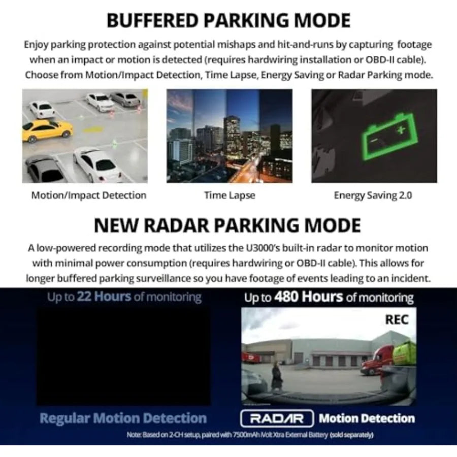 Car dash cam with STARVIS 2 sensors, red color, super night vision for front and rear recording, 4K U3000 model with 5GHz WiFi,