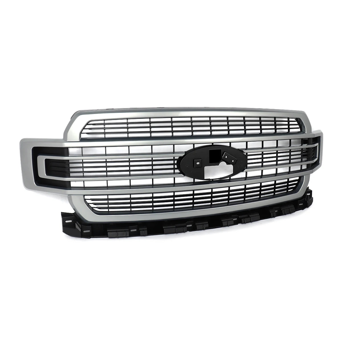 Car Front Bumper Grille Iconic Silver For Ford F150 Limited 2018-20 Front Inlet Grid Radiator Grille Hood Mesh Grid Upper Grills