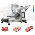 12inch Commercial Meat Slicer, 500W Electric Deli Food Slicer with Premium Chromium-plated Steel Blade, 0-15 mm Adjustable Thick