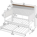 IRONCK Daybed with Trundle, Sturdy Metal Twin Bed Frame with X-Shaped Frame, Upholstered Farmhouse Daybed with Charging Station