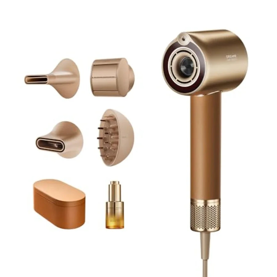 High-Speed Hair Dryer for salon and home use, ceramic-coated, red, 130, 000RPM motor with intelligent heat/airflow control and