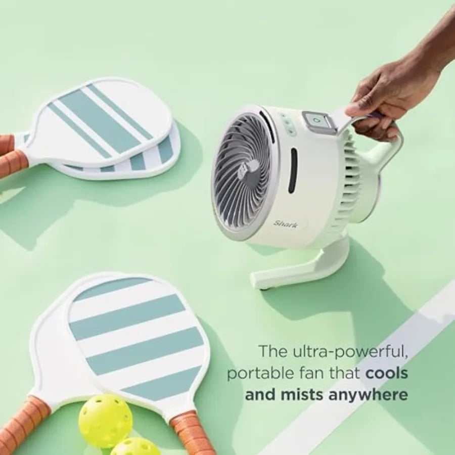 FlexBreeze HydroGo Fan + Car Charger — Ultra-powerful portable fan that mists indoors and outdoors. 5 speeds, 2 bonus modes, an