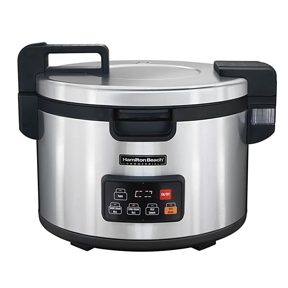 37590 Rice Cooker/Warmer, 90 Cups Cooked Rice Capacity, Double-Wall Insulated, Nonstick Inner Pot, Hinged Lid, Stainless Steel H