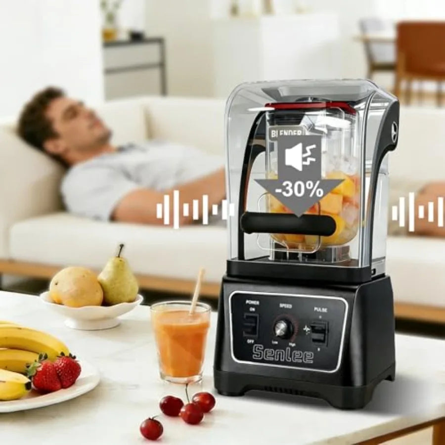 Commercial Blender for Restaurant Kitchen Use: Heavy Duty 2200W, 64oz BPA-Free Jar, Stainless Steel Blade, Quiet Shield, Self-C