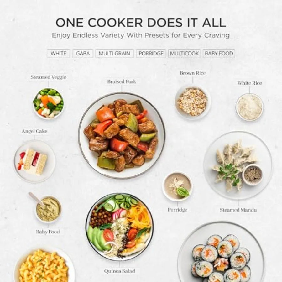 Micom Rice Cooker Uncooked/ 20- Cooked with Nonstick Inner Pot, Large Rice Maker with 16 Menu Options, Fuzzy Logic Technology,