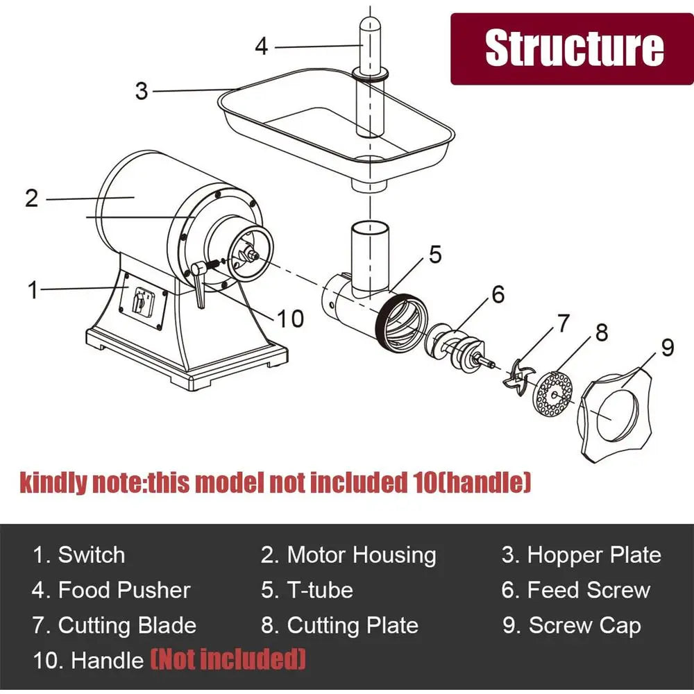 Commercial Meat Grinder,550Lb/H 1100W Heavy Duty Stainless Steel Electric Food Grinder Meat Mincer,Industrial Sausage Stuffer Ma