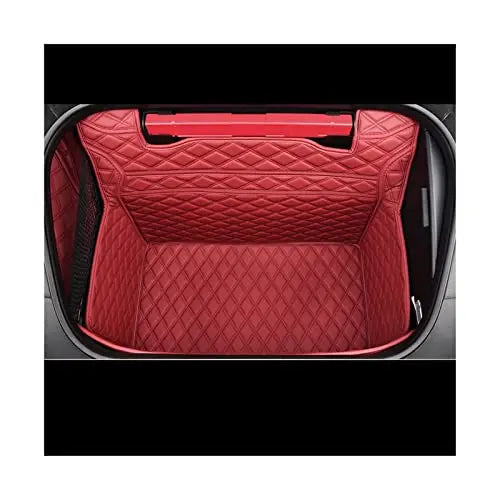 Red Quilted Front Trunk Liner Mat For Car Interior Protection And Storage Organization