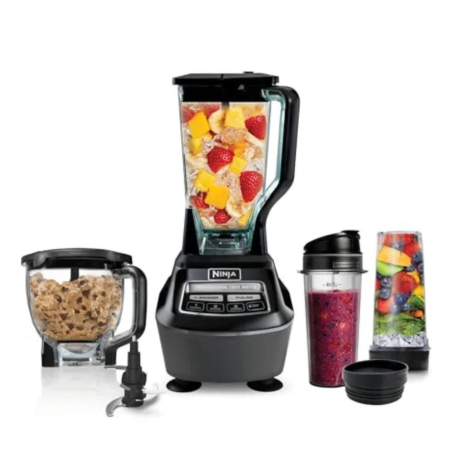 Kitchen System All-in-One Food Procor and Blender for Smoothies Includes Pitcher, 2 16 oz. To-Go Cups and 8-Cup Bowl Makes Sals