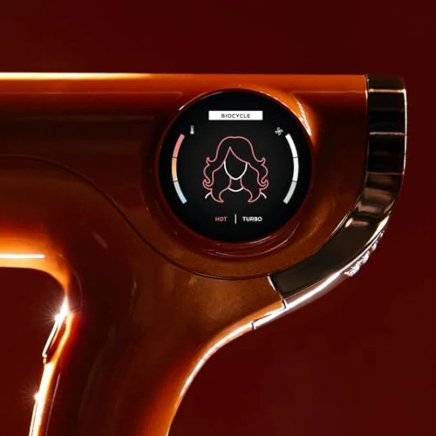 Professional ionic hair dryer for salon use, ceramic-coated, black, Healthy Heat Technology with intelligent temperature contro