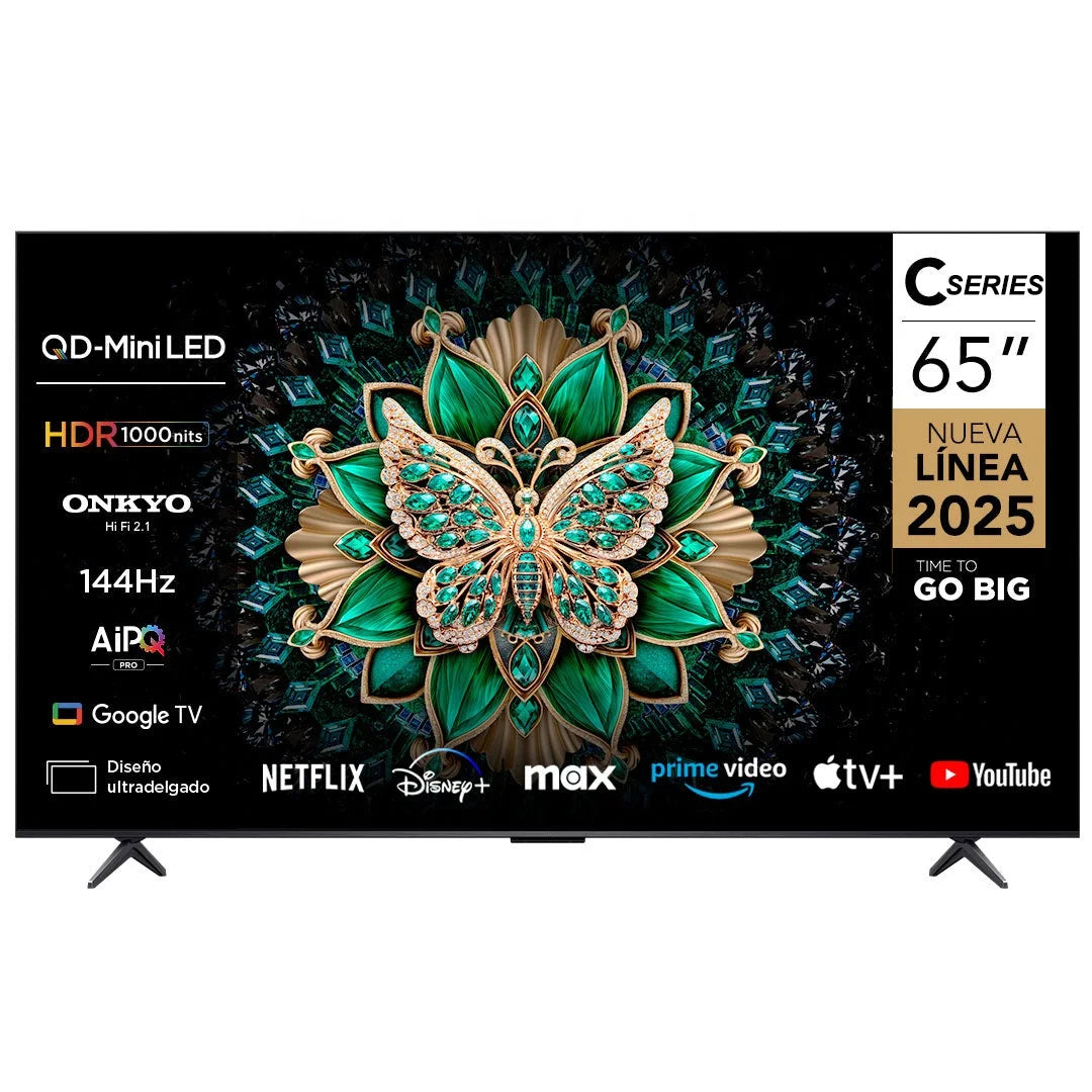 65" 4K QLED Google TV 144Hz Gaming TV, VRR 288Hz, 3+32GB, Mini LED Smart TV with Camera & WiFi for Home Cinema Gaming