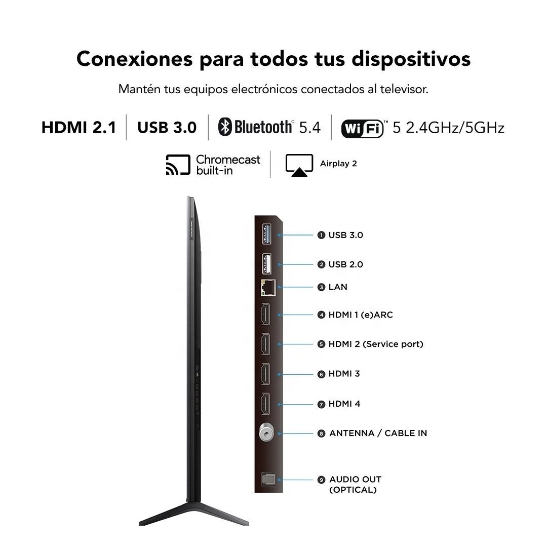 65" 4K QLED Google TV 144Hz Gaming TV, VRR 288Hz, 3+32GB, Mini LED Smart TV with Camera & WiFi for Home Cinema Gaming