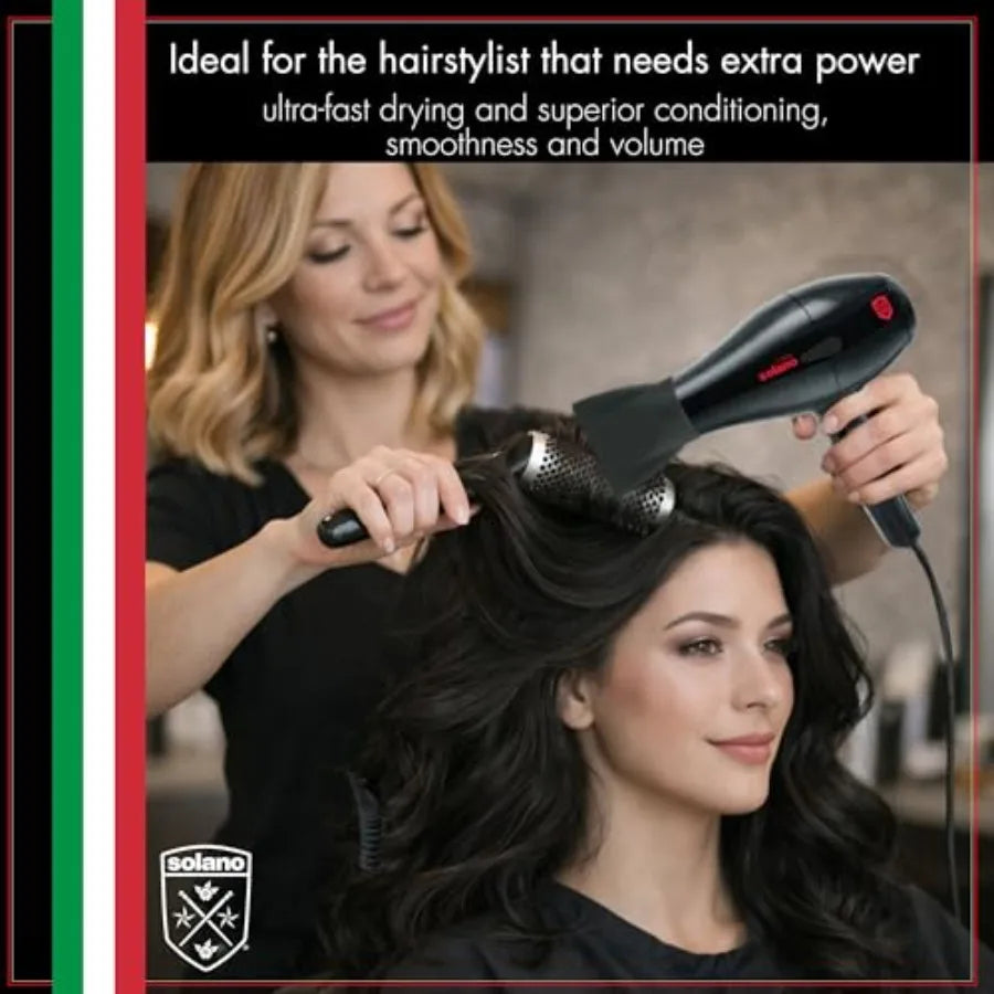Hair dryer for salon use, tourmaline ceramic, black, ultra-fast ionic far infrared technology eliminates frizz and enhances vol