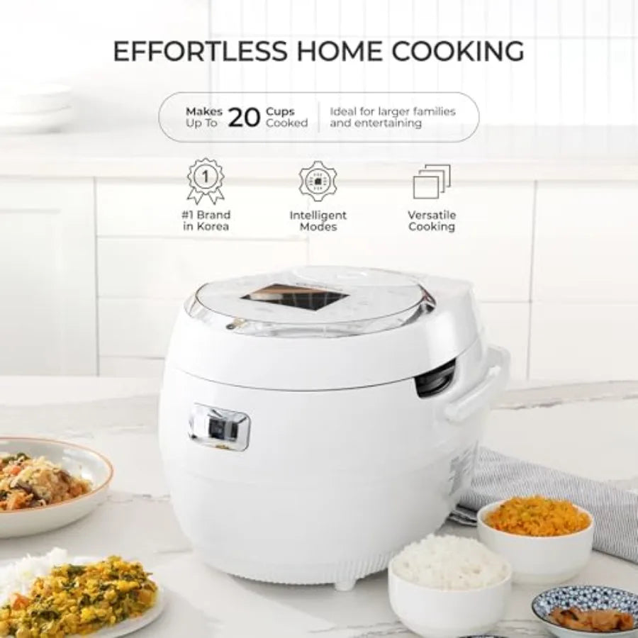 Micom Rice Cooker Uncooked/ 20- Cooked with Nonstick Inner Pot, Large Rice Maker with 16 Menu Options, Fuzzy Logic Technology,