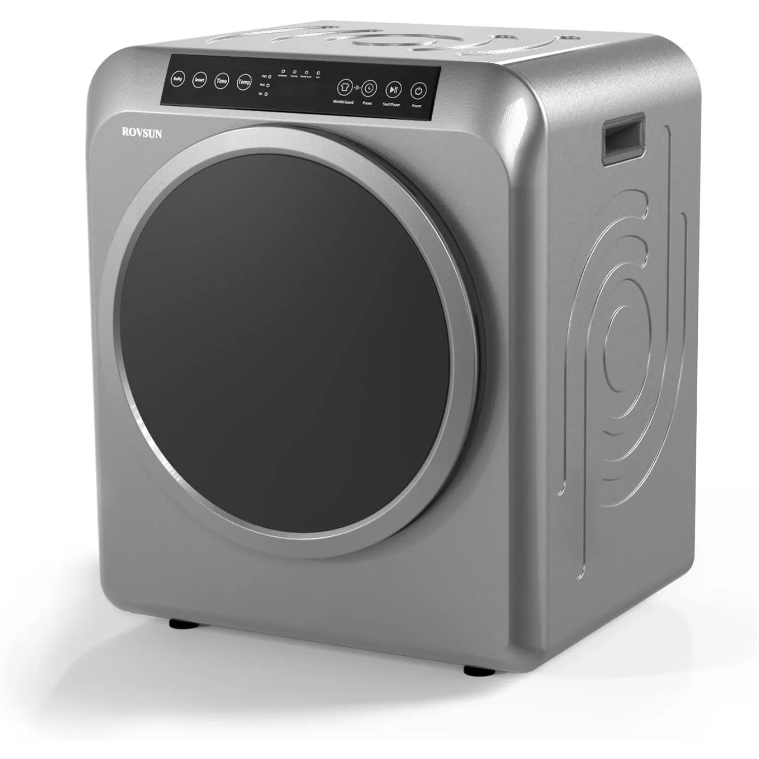 MEFEIR Compact Clothes Dryer - 3.5 Cu.Ft Portable Laundry w/ LCD Touch Controls, Stainless Steel Drum, 13.2Lb Capacity for Apartments & Dorms, 110V Classic White w/ Wheels