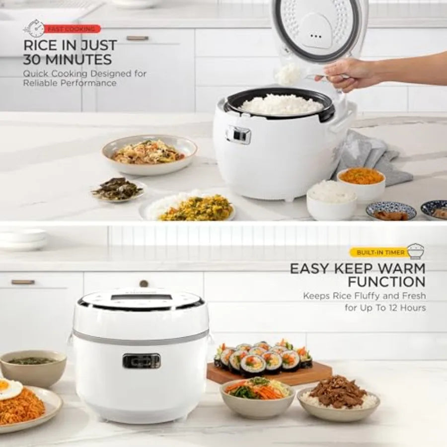 Micom Rice Cooker Uncooked/ 20- Cooked with Nonstick Inner Pot, Large Rice Maker with 16 Menu Options, Fuzzy Logic Technology,