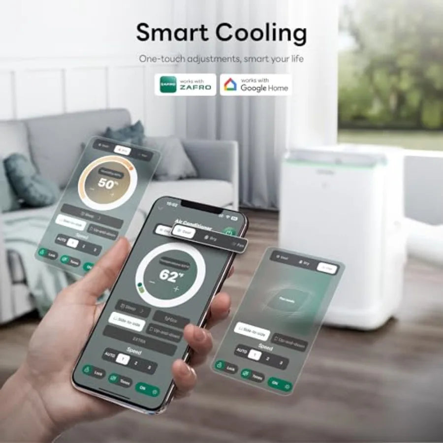 Smart Inverter Portable Air Conditioners 14000 BTU 10000 BTU SACC Dual Hose Portable AC Unit with Energy Saving/Ultra Quiet(42d
