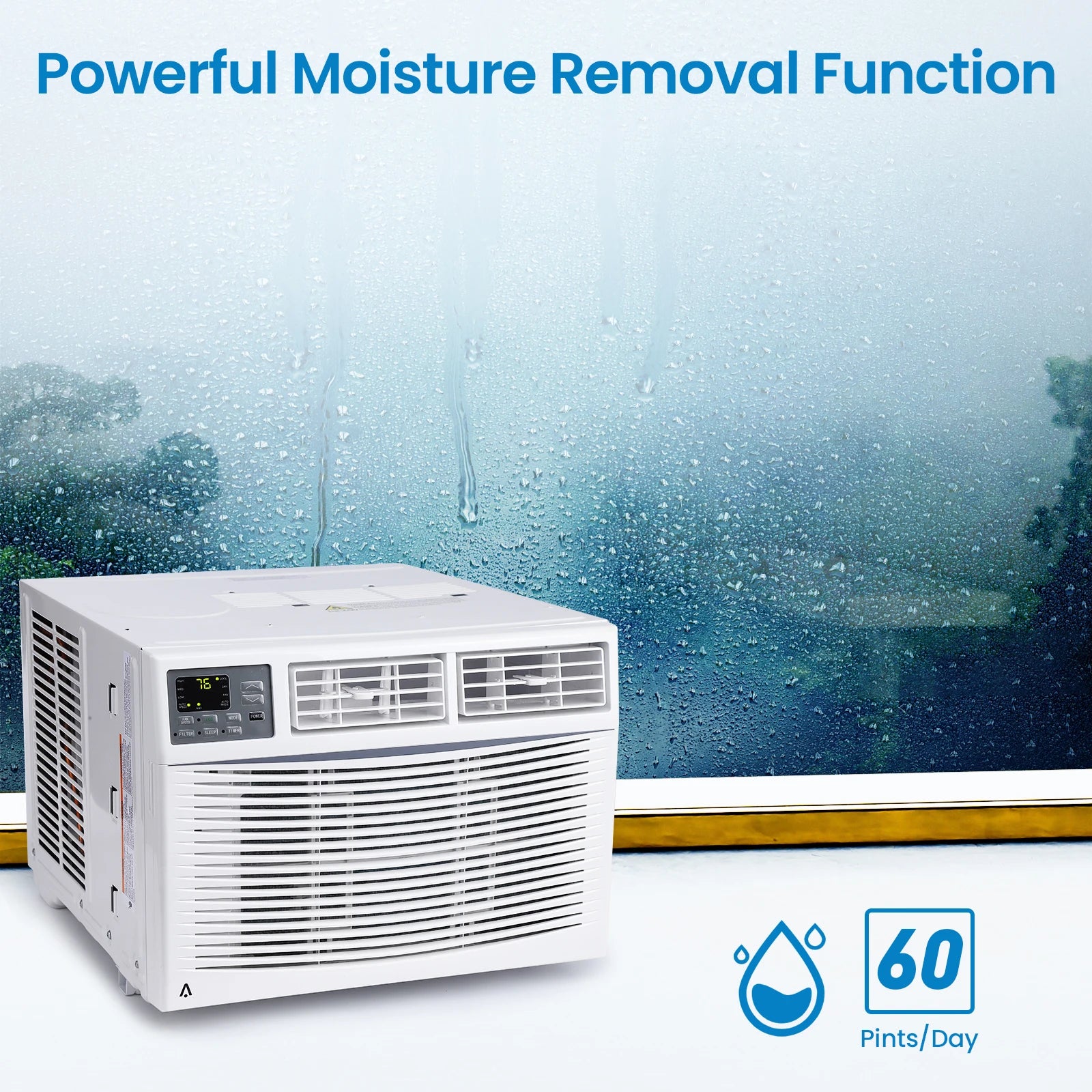 10,000 BTU Window Air Conditioner, Air Conditioners Window-Mounted Room Fast Cooling for 450 Sq.Ft. Indoor Window AC Unit for Summer, Auto-Restart, 3 Cooling & Fan Speeds, Remote/App Control