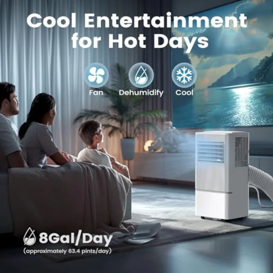 10000 BTU Portable Air Conditioners Air Conditioner Portable for Room Up to 450 Sq.Ft Remote Control Sleep Mode 24H Timer Dehum
