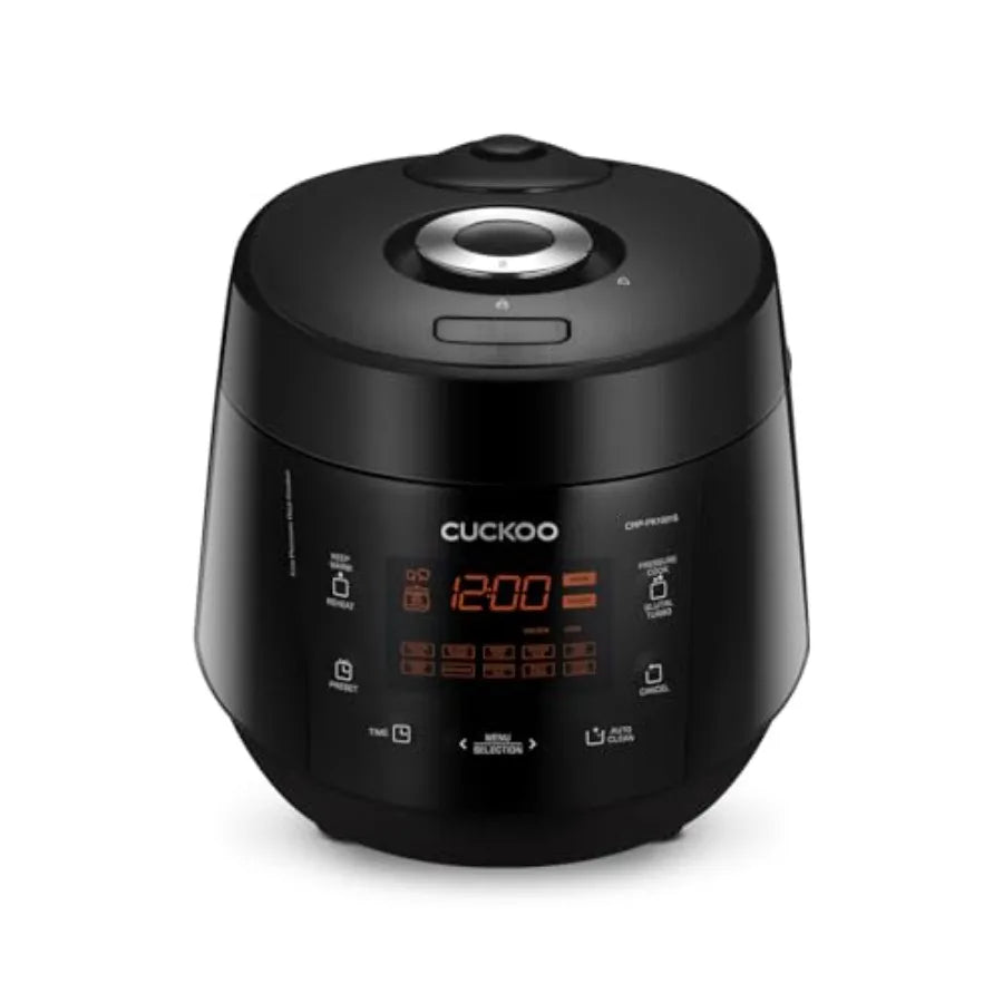 10-Cup Uncooked 20-Cup Cooked High Pressure Rice Cooker with Nonstick Inner Pot Black 13 Menu Options Fuzzy Logic Tech Auto Cle