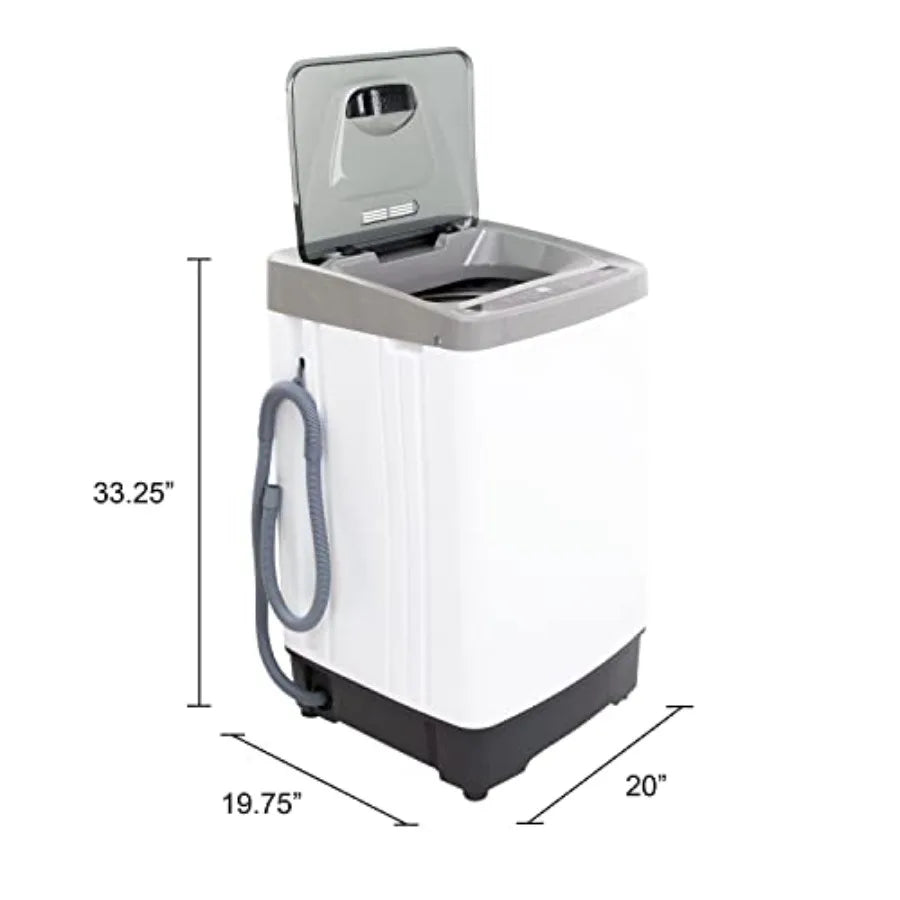 Portable Compact Washing Machine for Apartment, Dorm, RV Laundry 1.38 Cu. Ft. White ABS Plastic with Sink/Faucet Attachment
