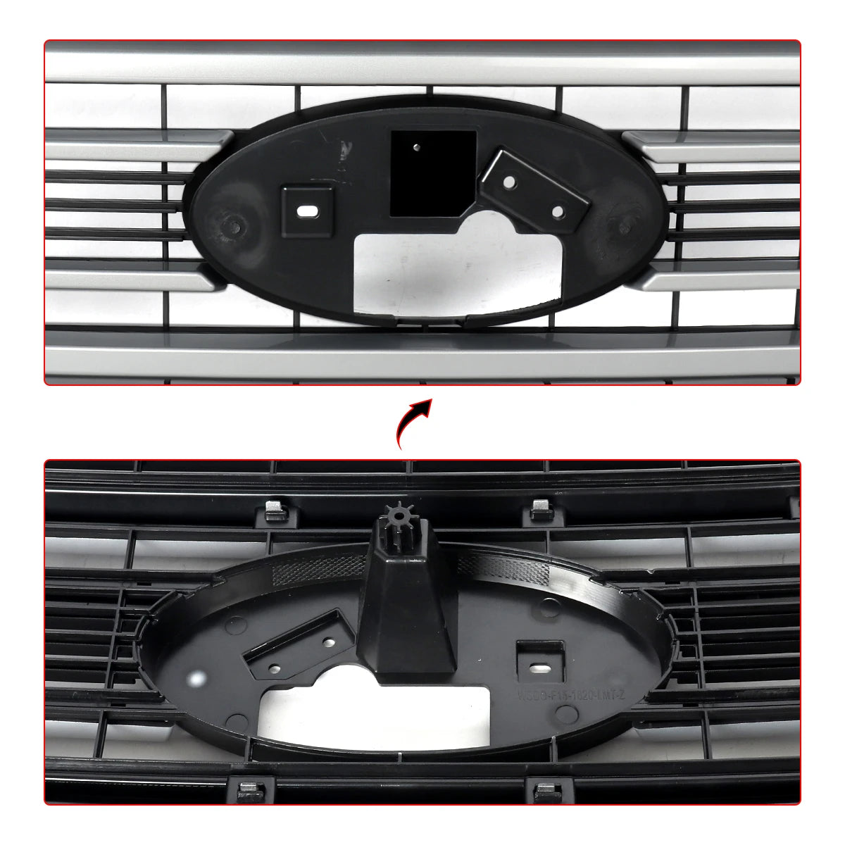 Car Front Bumper Grille Iconic Silver For Ford F150 Limited 2018-20 Front Inlet Grid Radiator Grille Hood Mesh Grid Upper Grills