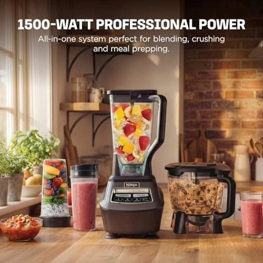 Kitchen System All-in-One Food Procor and Blender for Smoothies Includes Pitcher, 2 16 oz. To-Go Cups and 8-Cup Bowl Makes Sals