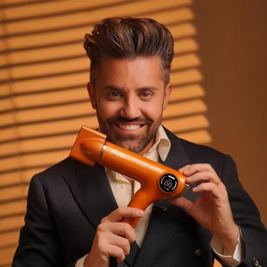 Professional ionic hair dryer for salon use, ceramic-coated, black, Healthy Heat Technology with intelligent temperature contro