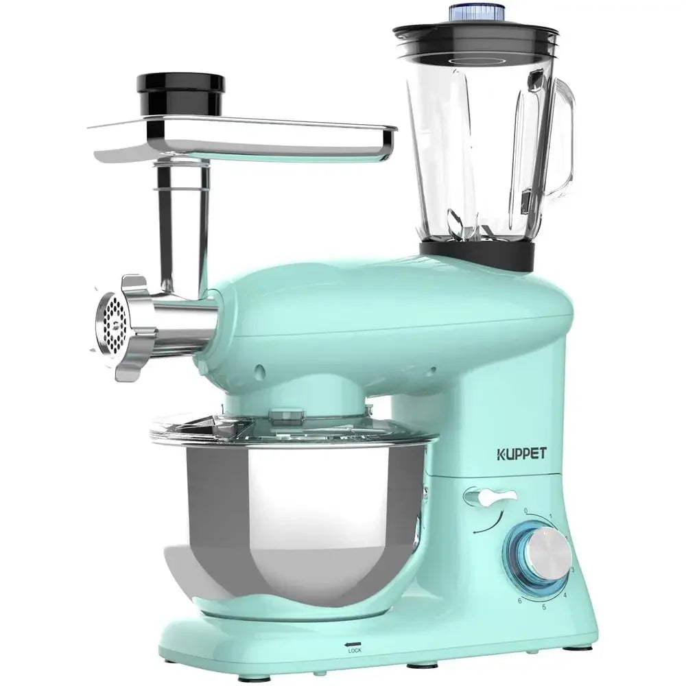 3 in 1 Stand Mixer, 6 Speed Electric Mixer, Tilt Head Kitchen Mixer with Meat Grinder and Juice Blender, 6 Quarts 850W Food Mixe
