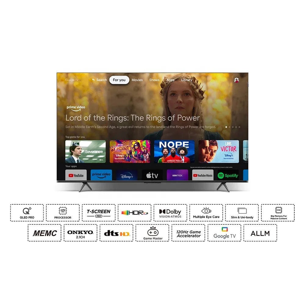 65" 4K QLED Google TV 144Hz Gaming TV, VRR 288Hz, 3+32GB, Mini LED Smart TV with Camera & WiFi for Home Cinema Gaming