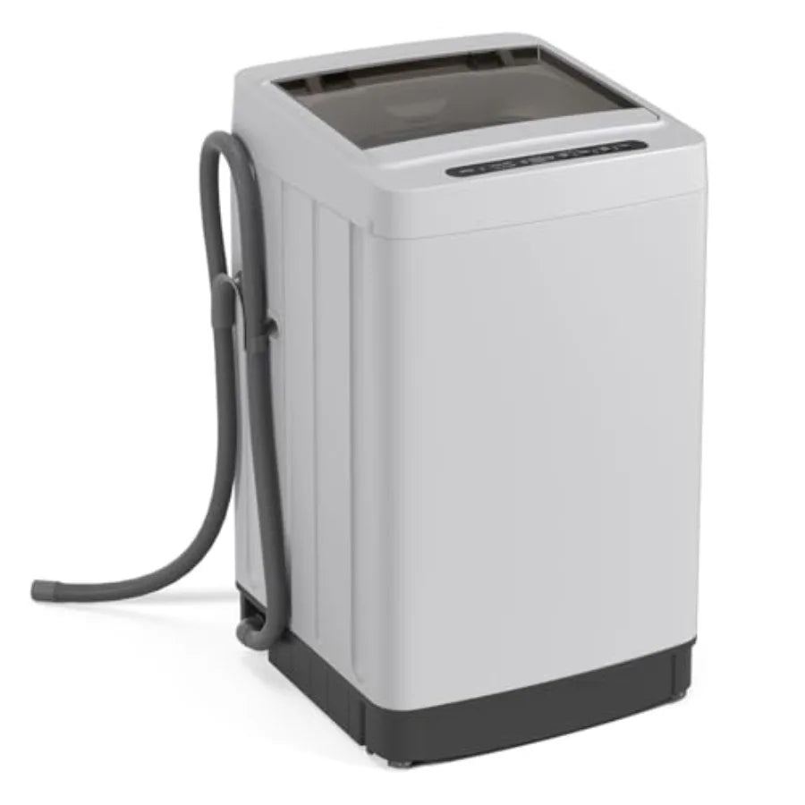 Portable washing machine for apartment, home, dorms, RV: 1.5 cu.ft compact washer in gray black with drain pump, LED display, 8