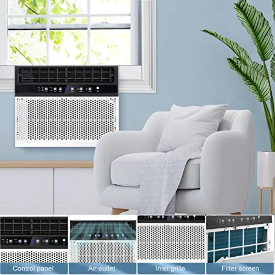 12000 BTU Window Air Conditioners Cools up to 550 Sq. Ft U-Shaped Air Condtioner Window Unit with 6 Modes 24H Timer Energy-savi